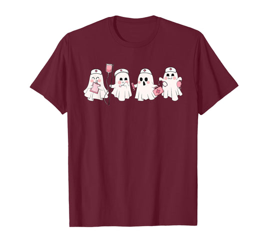 Funny Ghost Spooky Nurse Halloween Cute RN Nurse T-Shirt