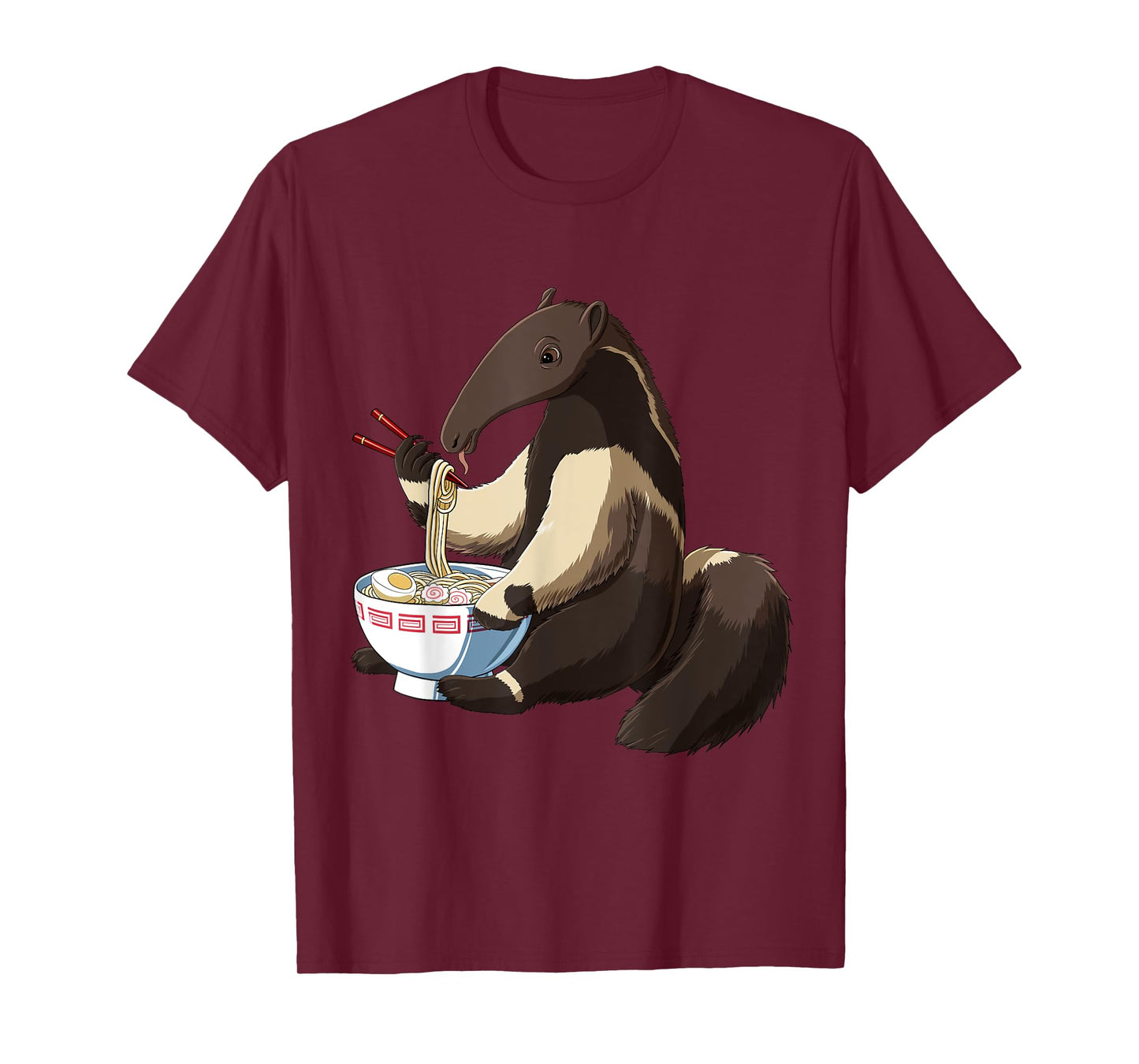 Funny Anteater Gifts Unisex Anime Cartoon Anteater T-Shirt, Black, Small