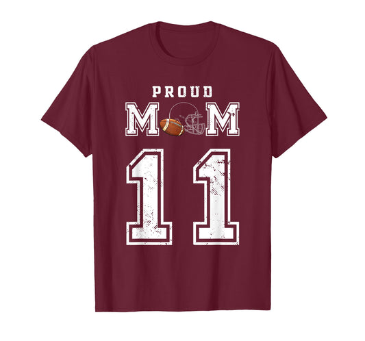 Custom Proud Football Mom Number 11 Personalized For Women T-Shirt