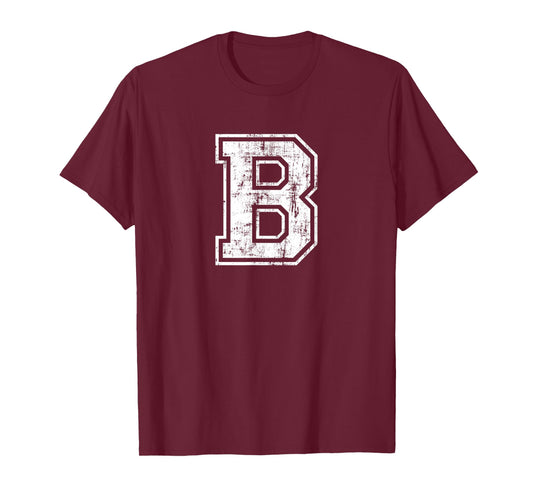 Letter B Uppercase Alphabet Initial School College Varsity T-Shirt