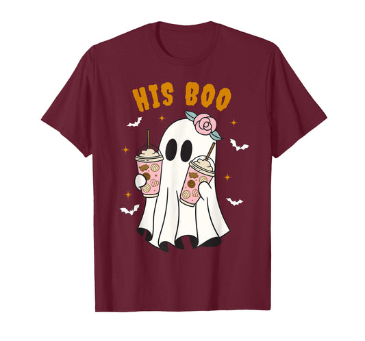 Her Boo & His Boo Funny Matching Halloween Pajama Couples T-Shirt