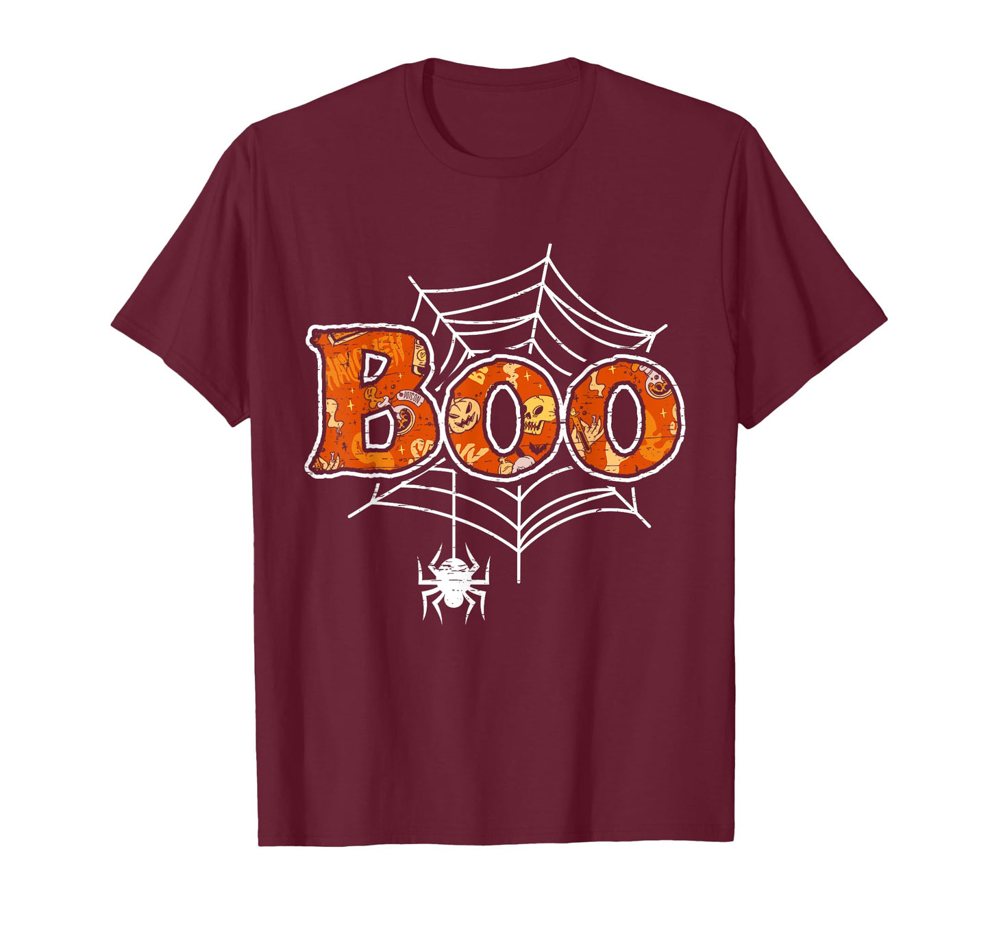 Boo Web Spider Halloween Day Party Trick Or Treat Design T-Shirt