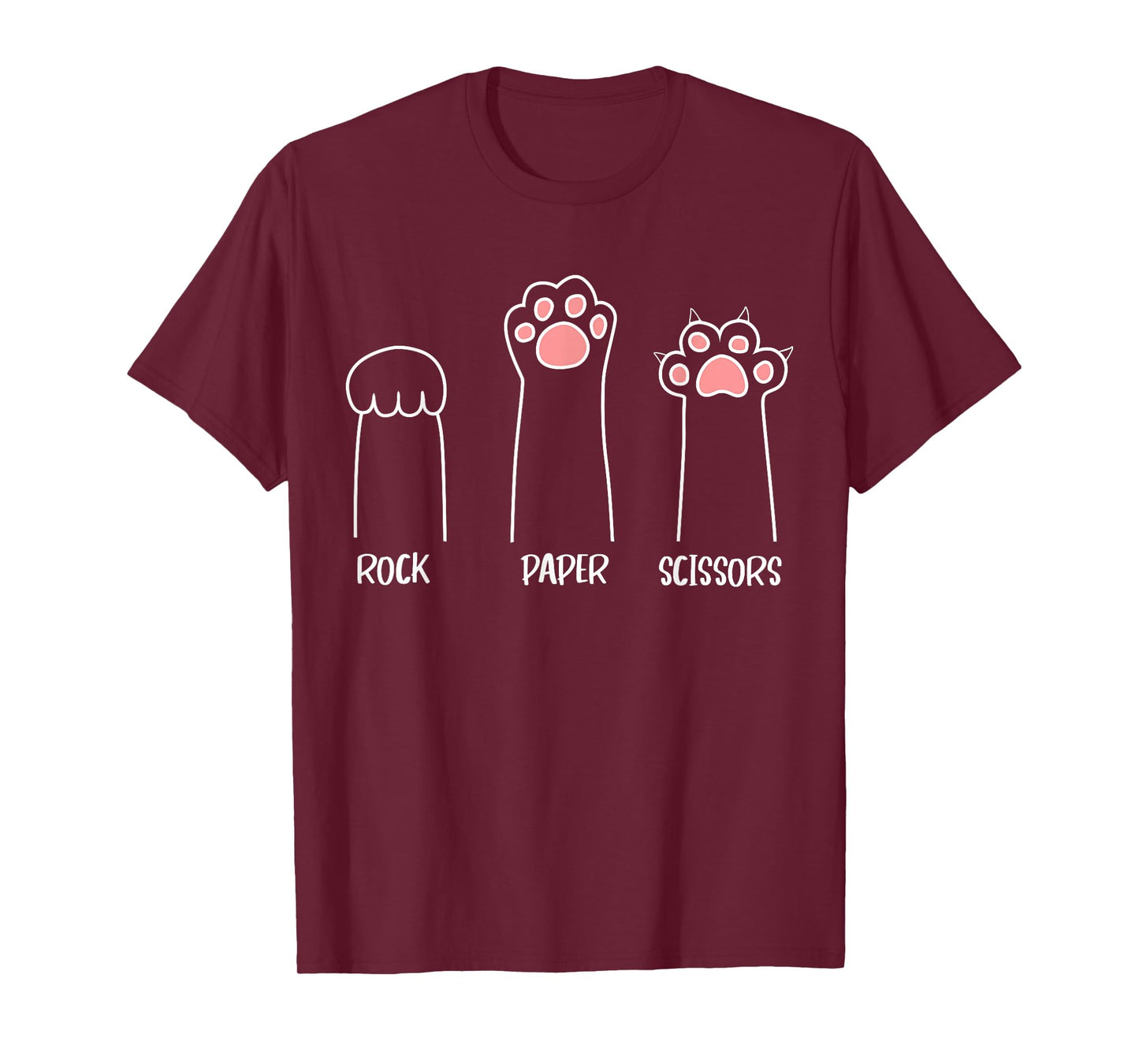 Introvert Cat Animal Rescue Pet Lover Apparel Rock Paper Scissors Hand Game Cute Paw Funny Cat T-Shirt