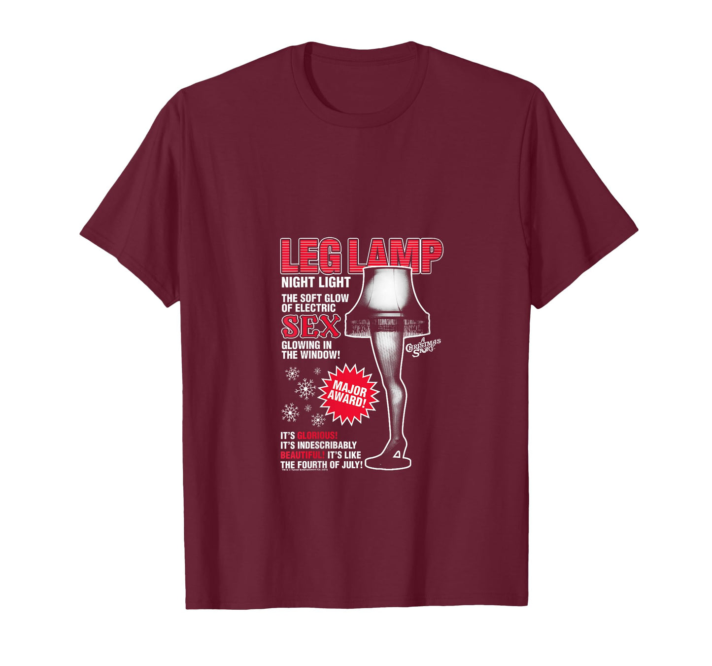 Womens A Christmas Story Leg Lamp Vintage Ad Funny Holiday V-Neck T-Shirt
