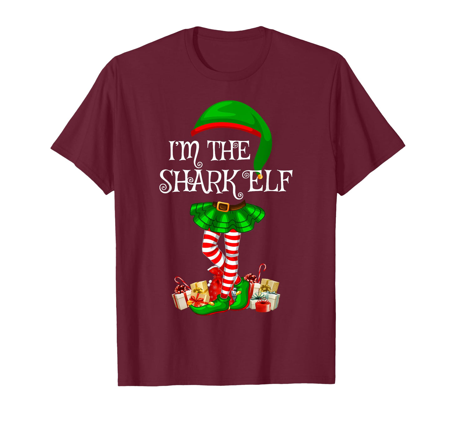 Matching Family Women Girls I'm The Shark Elf Christmas T-Shirt