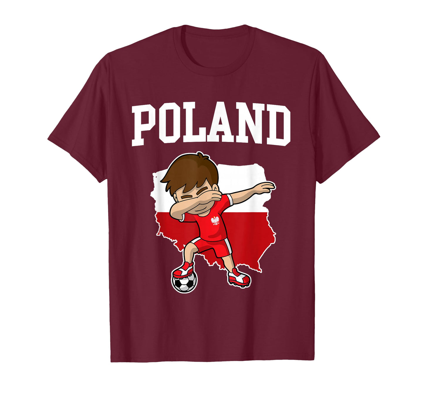 Poland Soccer Dabbing Football Polska Polish Kids T-Shirt