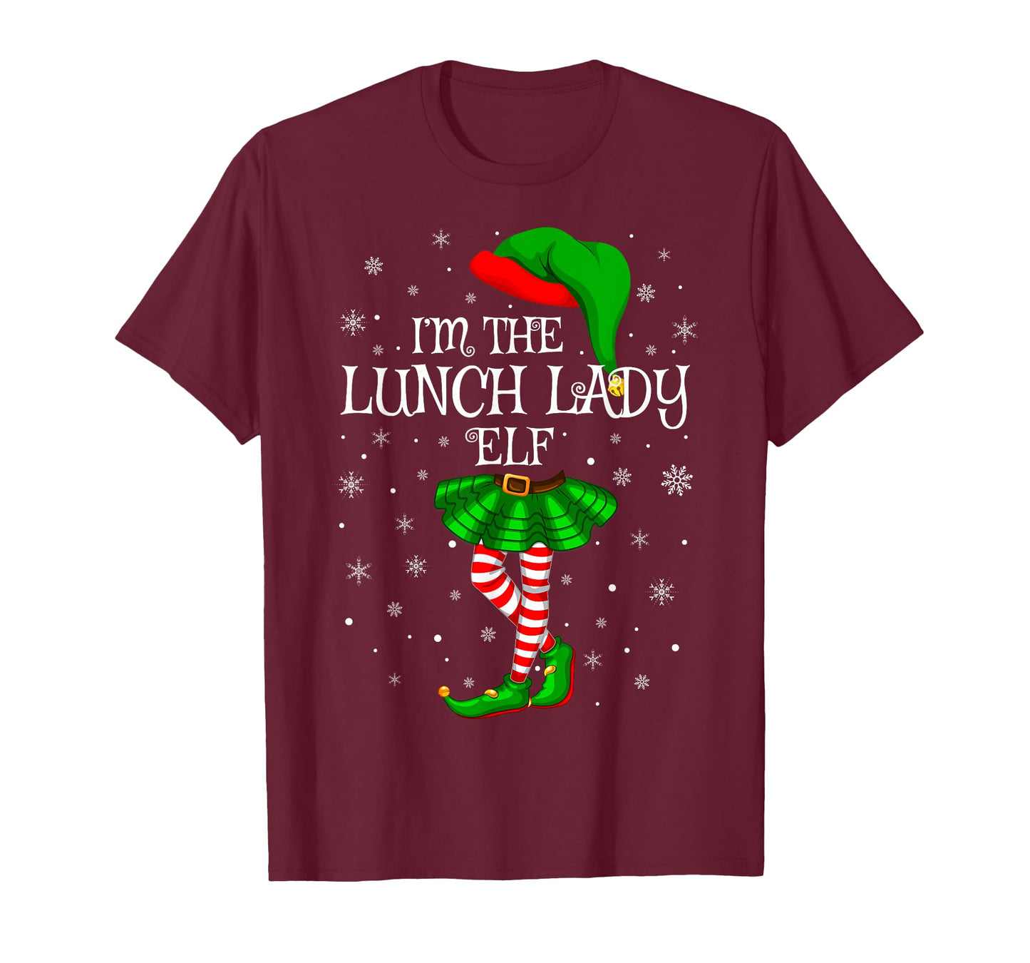 Lunch Lady Elf Christmas Family Group Women Girls Xmas T-Shirt