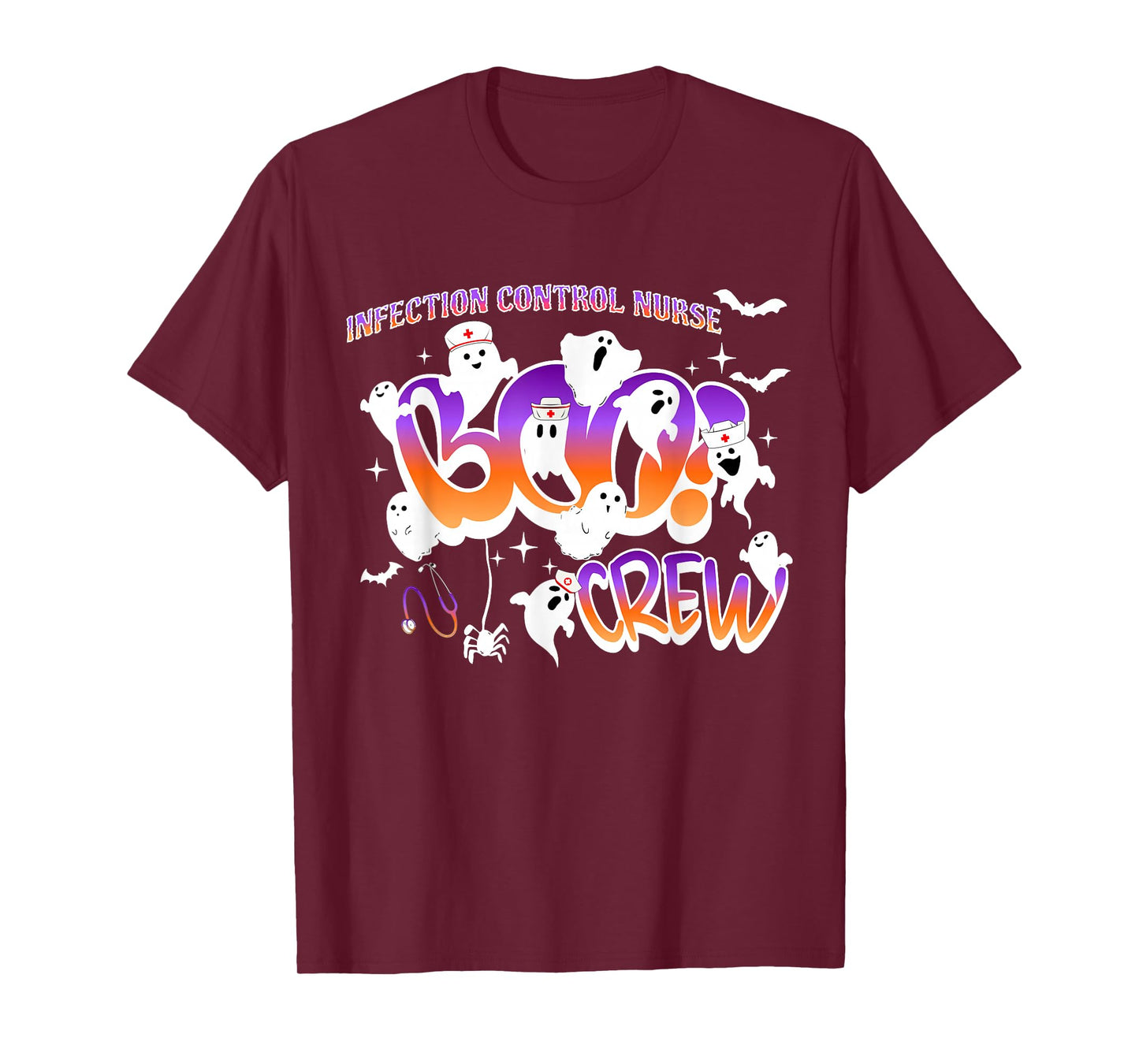 Infection Control Nurse Boo Crew Halloween Scary Ghostly T-Shirt