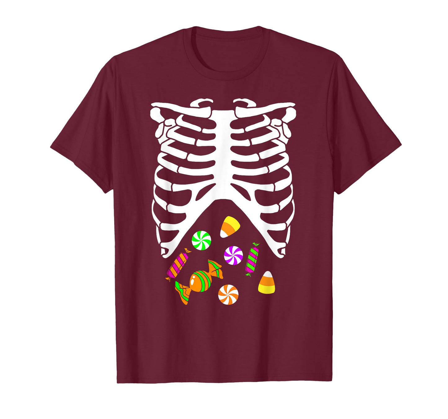 Skeleton Tummy Full of Candy Halloween Costume T-Shirt