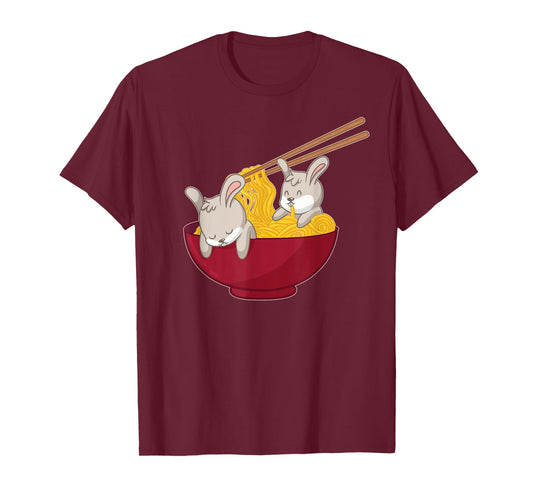 Kawaii Anime Japanese Ramen Noodles Bunny Rabbit Gift T-Shirt