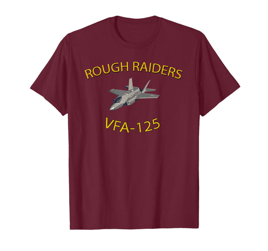 Designed For Flight VFA-125 Rough Raiders Strike Fighter Squadron F35 Lightning T-Shirt