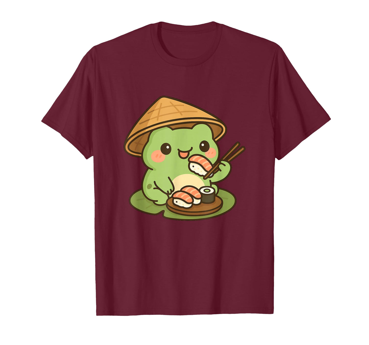 Cute Frog Eating Sushi Anime Japanese Gifts Men Women Kids T-Shirt