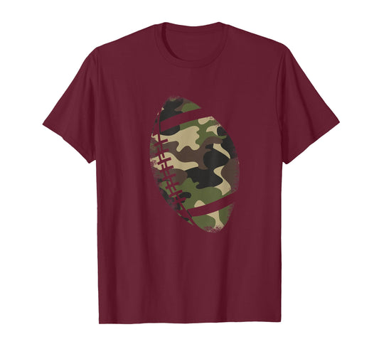 Football Camouflage Gift College Team Coach Camo T-Shirt