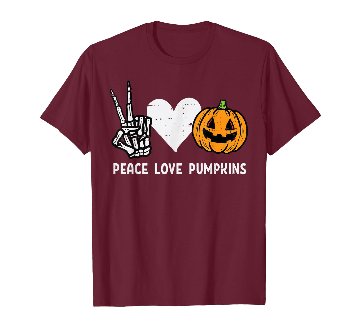 Peace Love Pumpkins Funny Halloween Costume For Women Girls T-Shirt