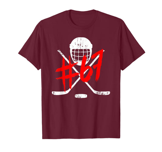 Vintage Hockey 67 Jersey Number T-Shirt
