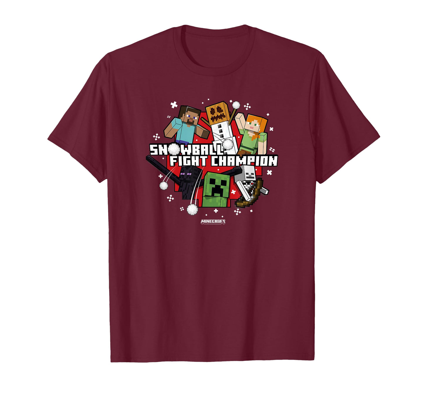 Minecraft Christmas Snowball Fight Champion T-Shirt
