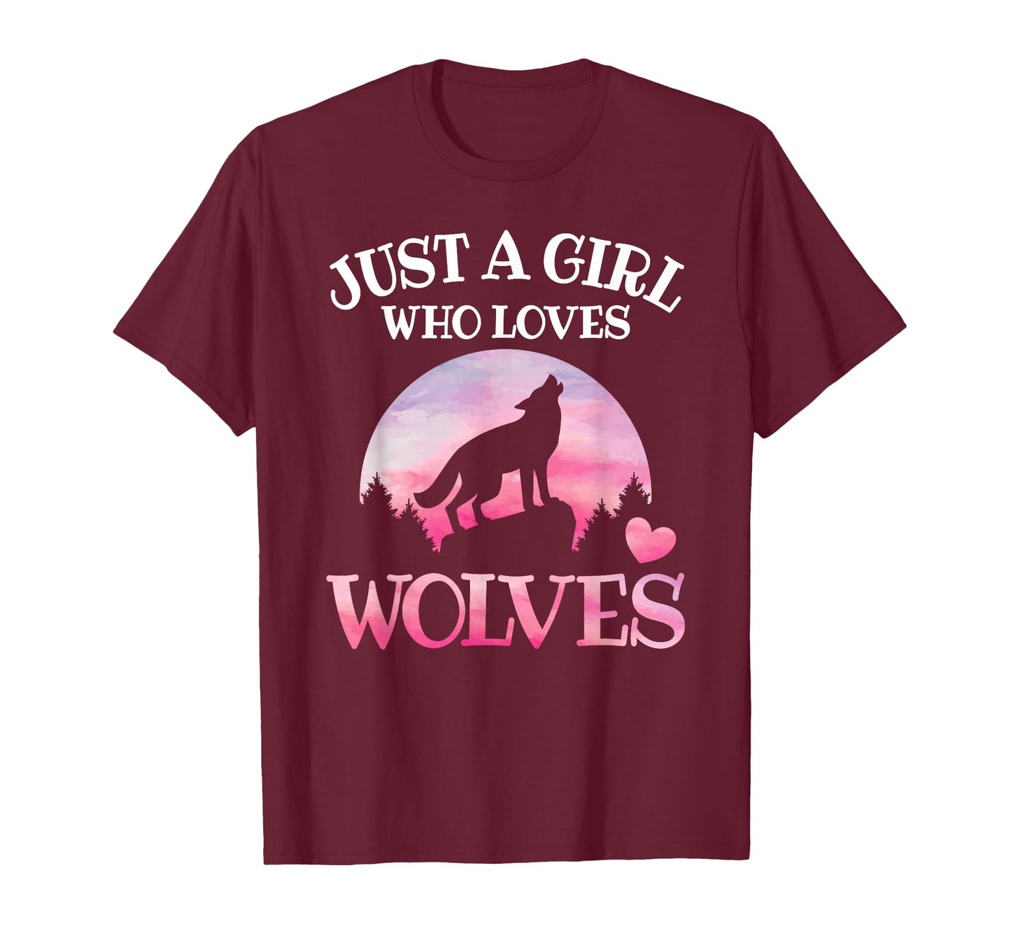 Just A Girl Who Loves Wolves Wildlife Animal Girl Wolf T-Shirt