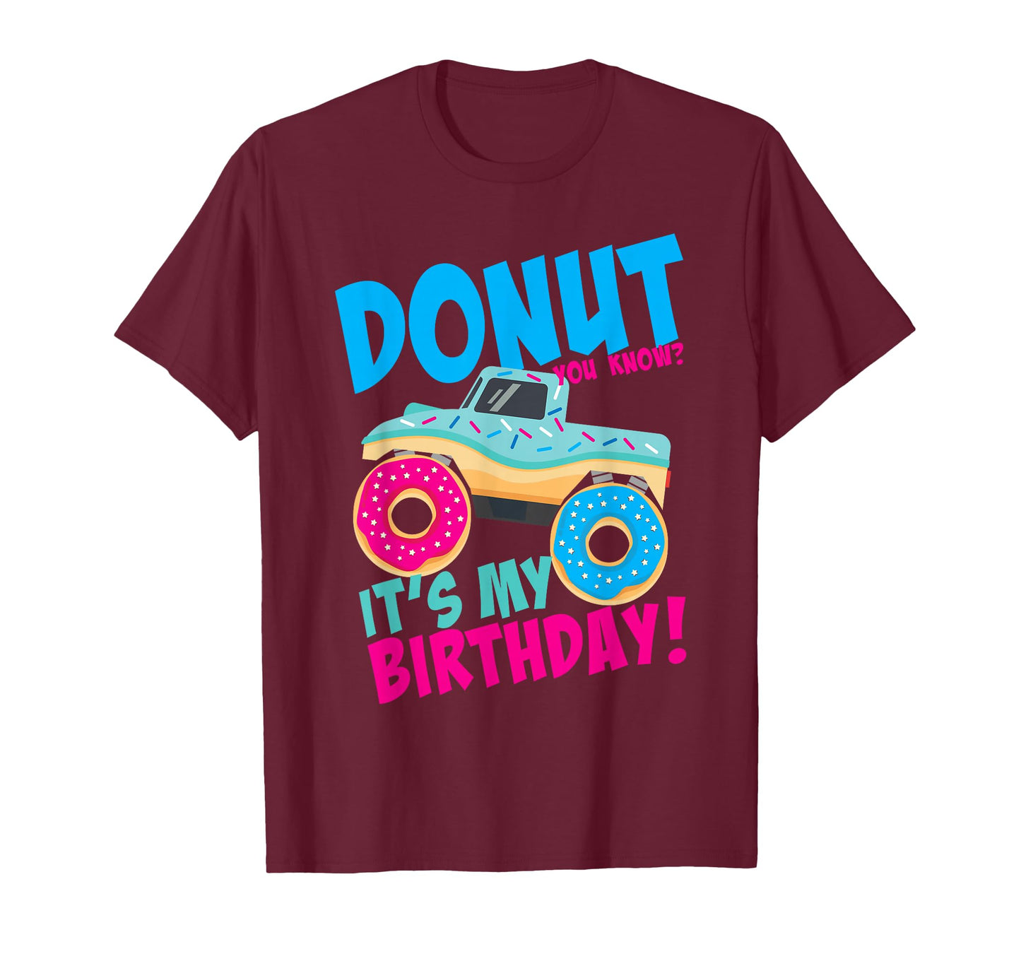 Donut Birthday Party Monster Truck It's My Birthday Boy Girl T-Shirt