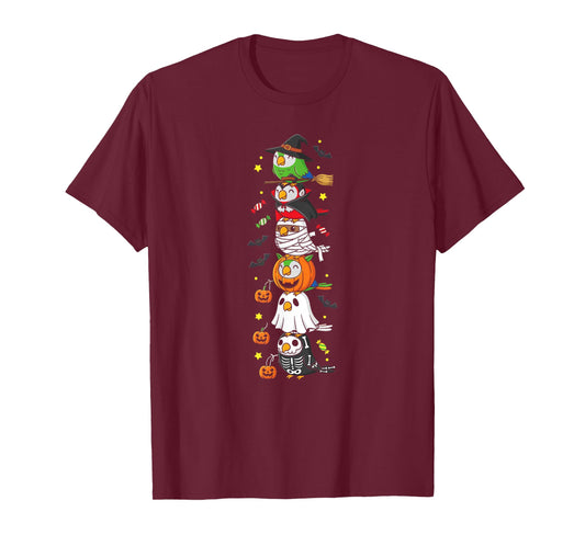 Funny Parrot Witch Vampire Ghost Halloween Kids Mens Womens T-Shirt