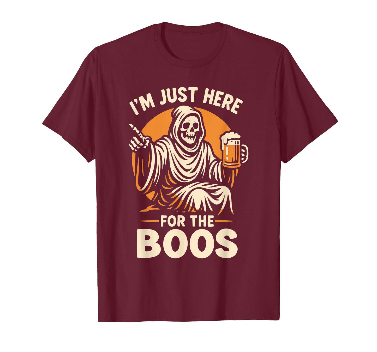 I'm Just Here for The Boos Funny Halloween Ghost Mens Womens T-Shirt