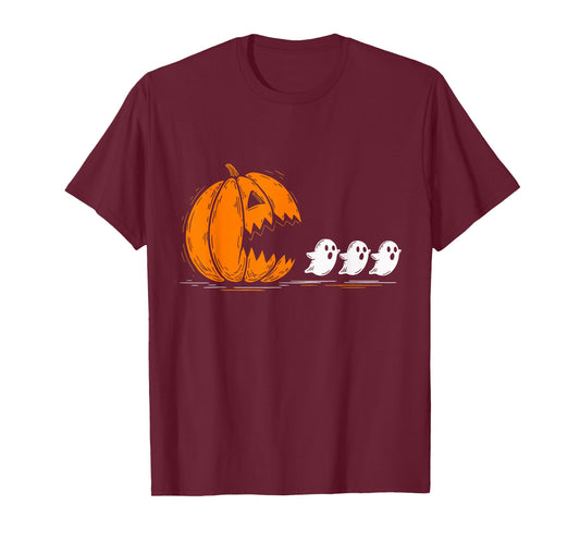 Halloween Pumpkin Eating Ghosts Funny Spooky Costume T-Shirt