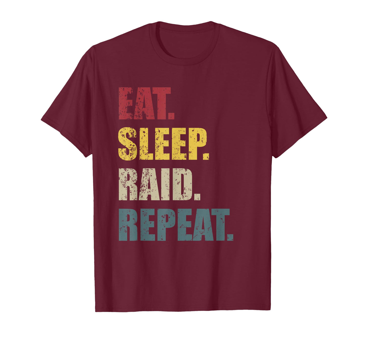 Vintage Eat Sleep Raid Repeat Video Game Lover Design T-Shirt