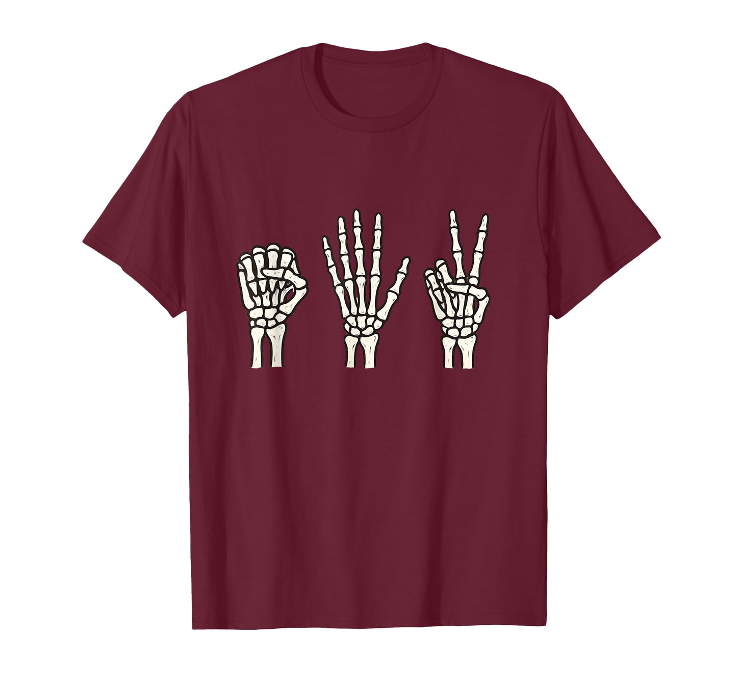 Halloween Skeleton Hands Rock Paper Scissors Funny Spooky T-Shirt