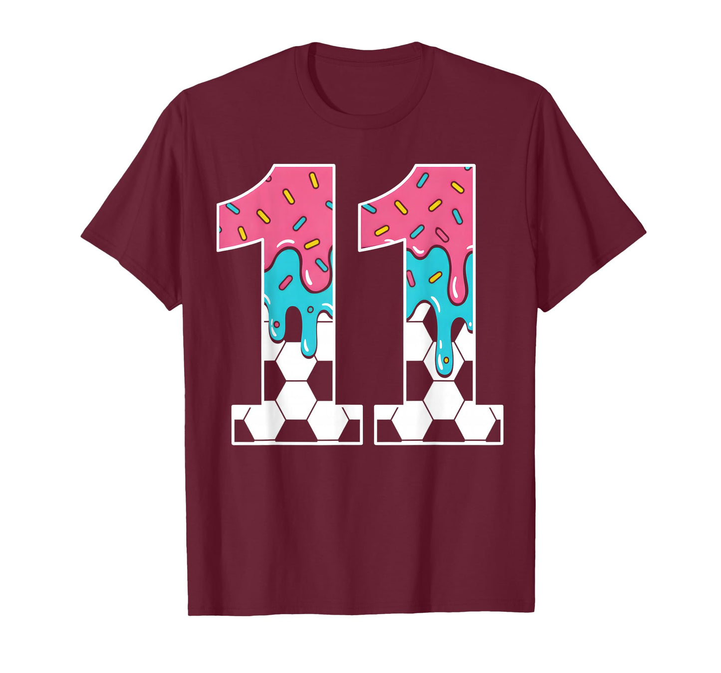 Soccer 11 Year Old Ice Cream Drip Youth 11th Birthday Boy 11 T-Shirt
