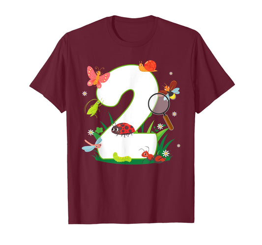 2nd Birthday Bugs And Insects Nature Lover 2 Year Old T-Shirt