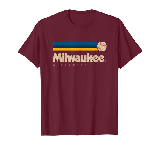 Milwaukee Baseball Softball Wisconsin Retro Milwaukee T-Shirt