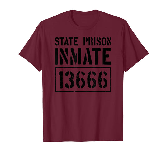 State Prison Inmate Funny Jail Halloween Costume T-Shirt