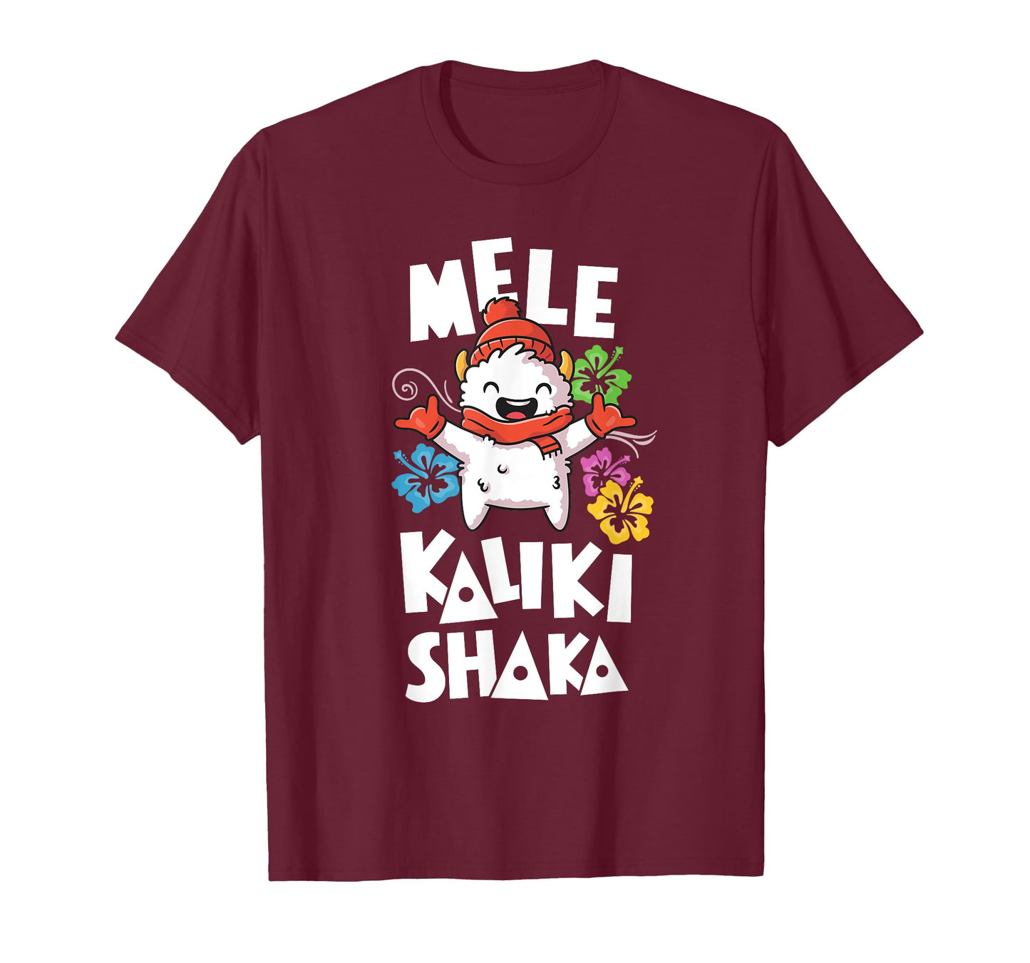 Shaka Women's Mele Kalikimaka Christmas Xmas Hawaiian Shirt T-Shirt