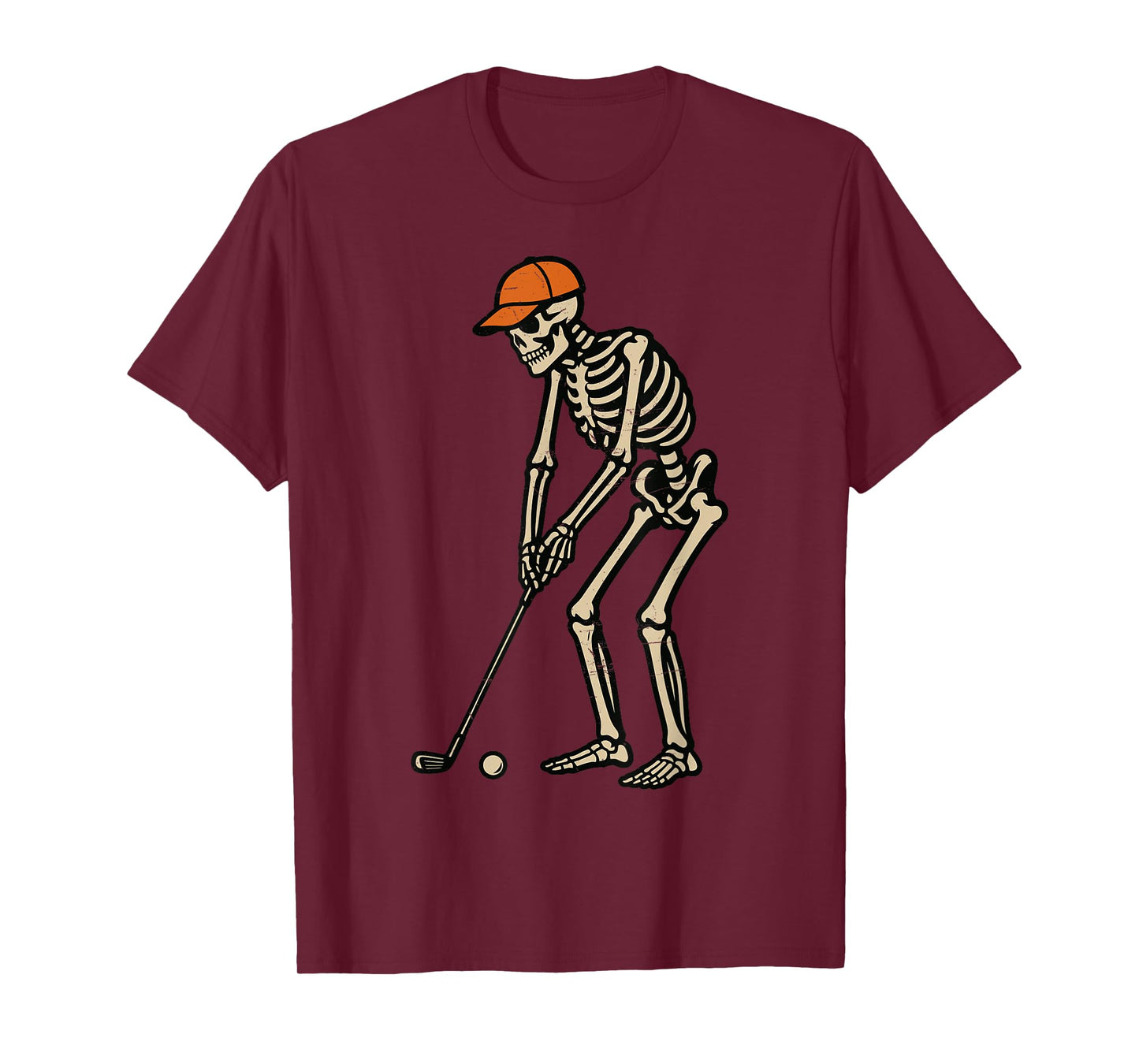 Men Dad Skeleton Golf Halloween Golfer Golf Player Funny T-Shirt