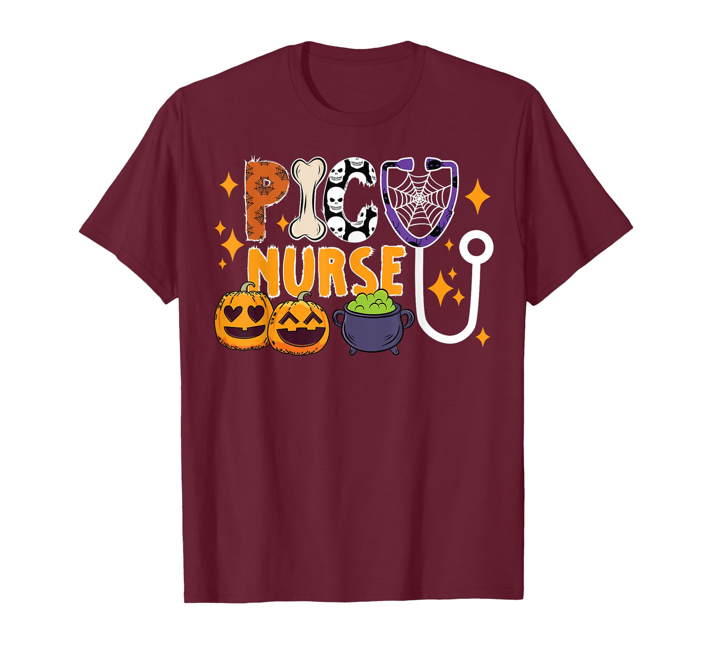 Spooky PICU Nurse Halloween Pediatric Intensive Care Unit T-Shirt