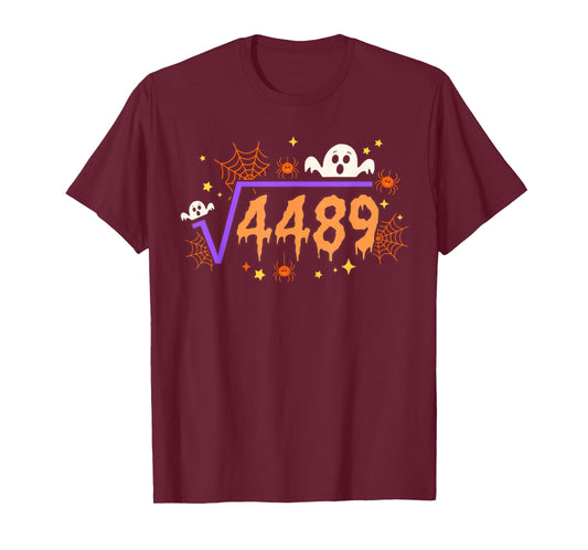 67 Halloween Drip Meme Square Root 4489 Math Ghost Boo T-Shirt