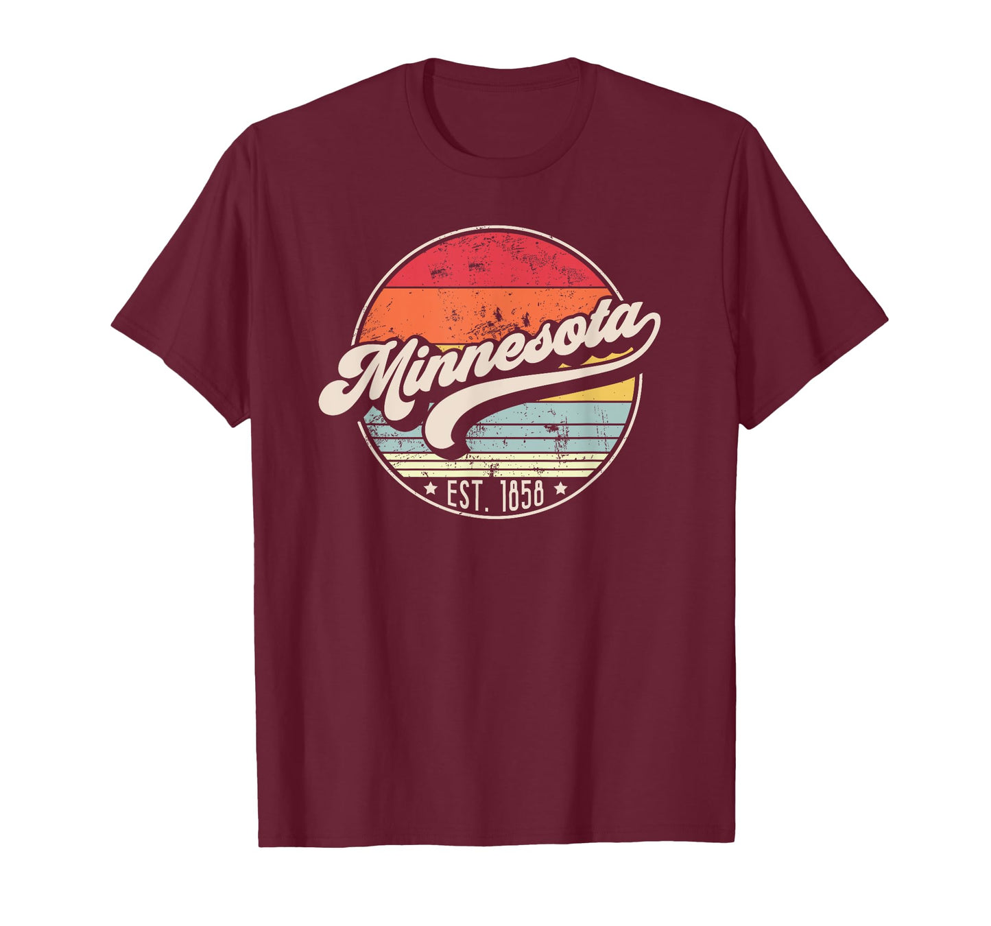 Retro Minnesota Home State MN Cool 70s Style Sunset T-Shirt