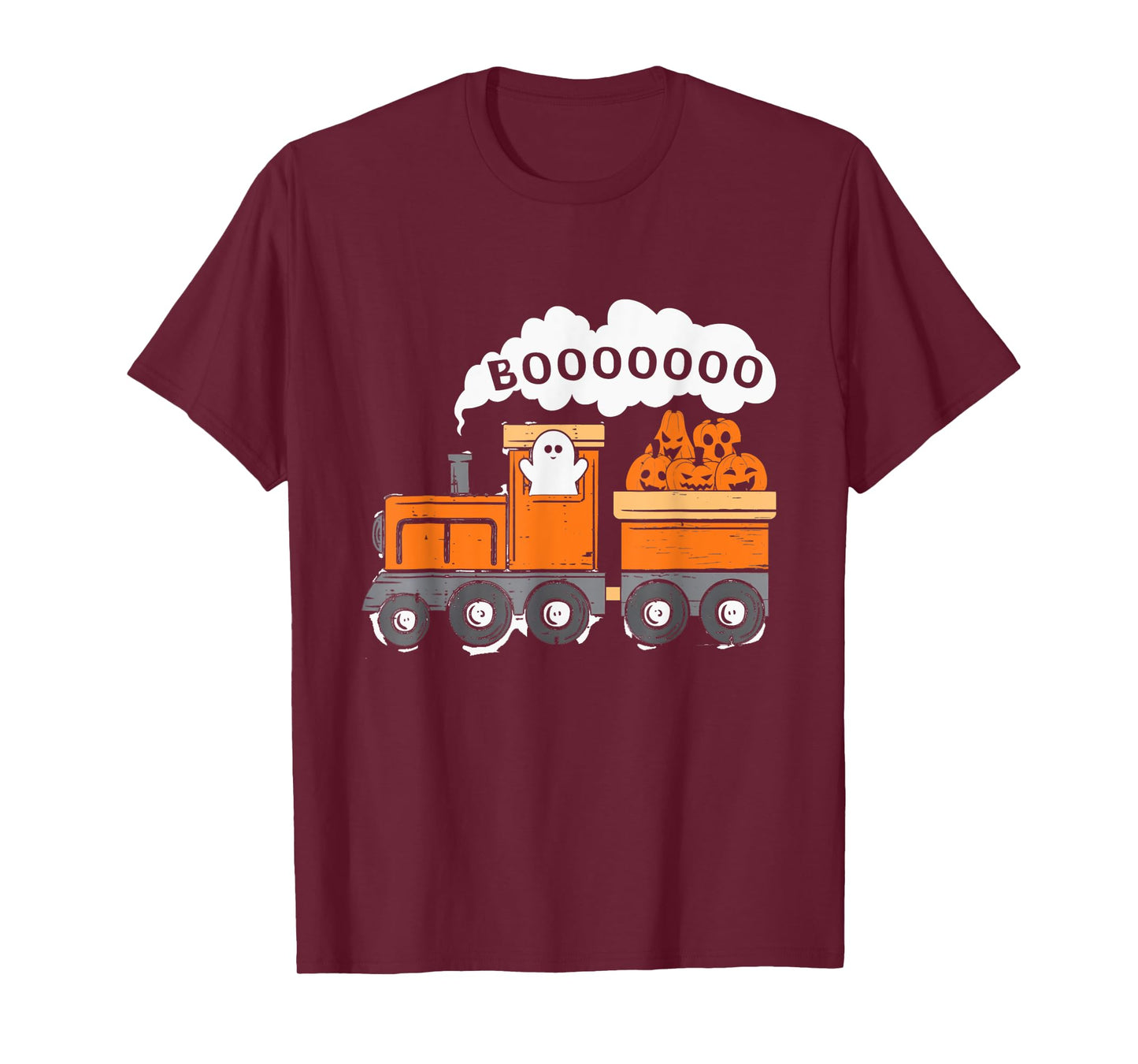 Halloween Train Boo Funny Ghost Pumpkin Toddler Kids Boys T-Shirt