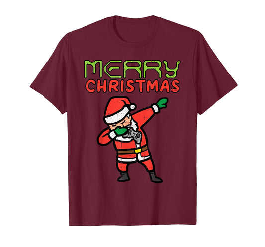 Merry Christmas Gamer Santa Dab Xmas Gaming Boys Kid Toddler T-Shirt