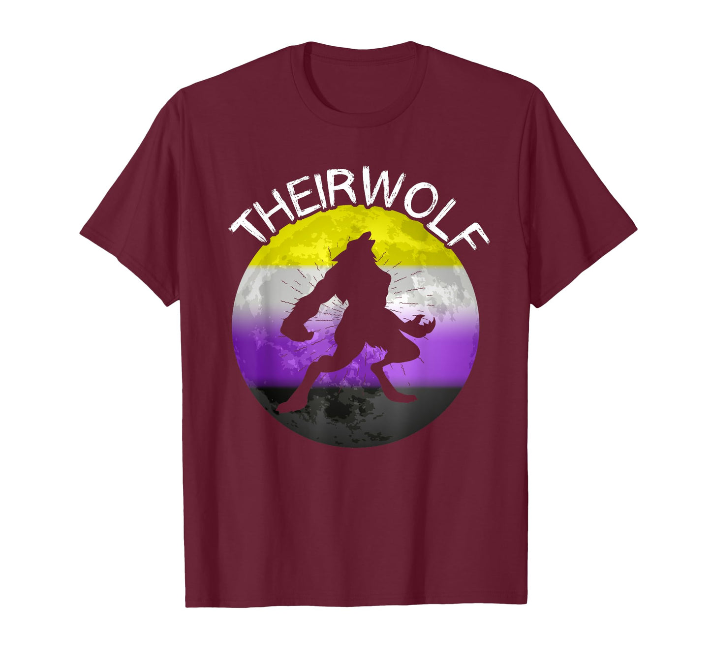 Nonbinary Wolf LGBT Genderqueer Nonbinary Pride Non BInary T-Shirt