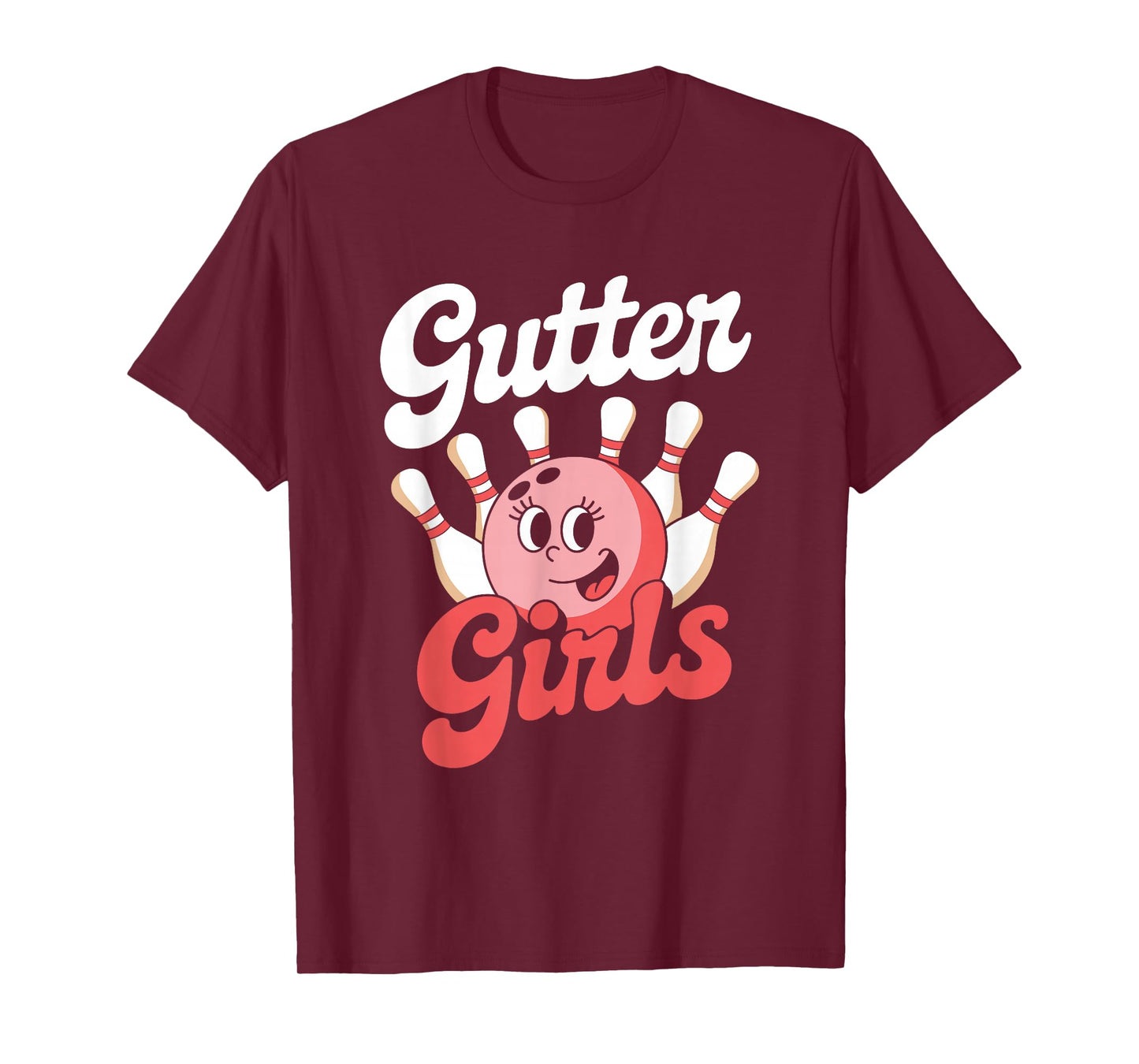 Cute Retro Gutter Girls Bowling T-Shirt