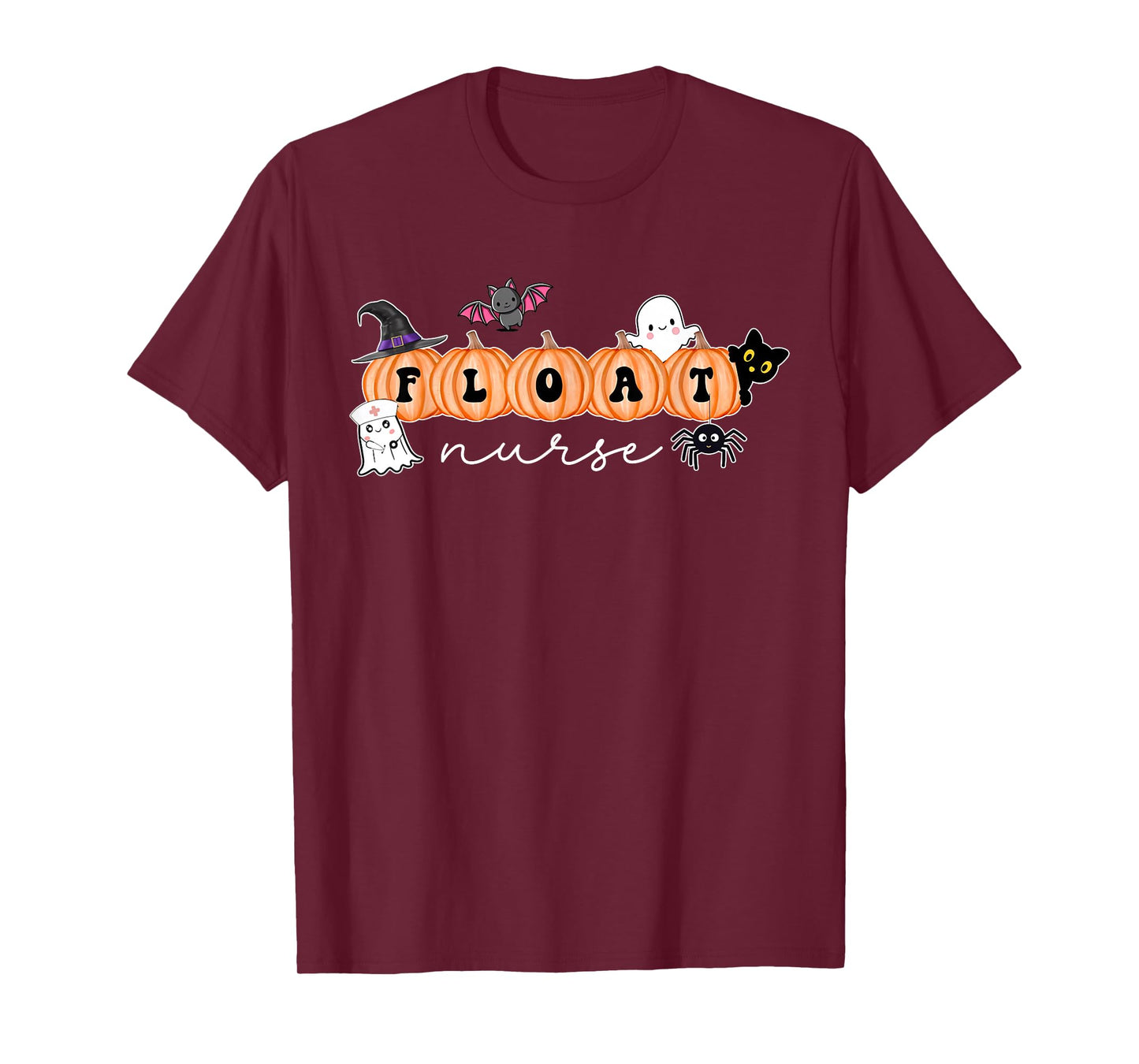 Float Nurse Float Pool Nursing Pumpkin Ghost Halloween Fall T-Shirt