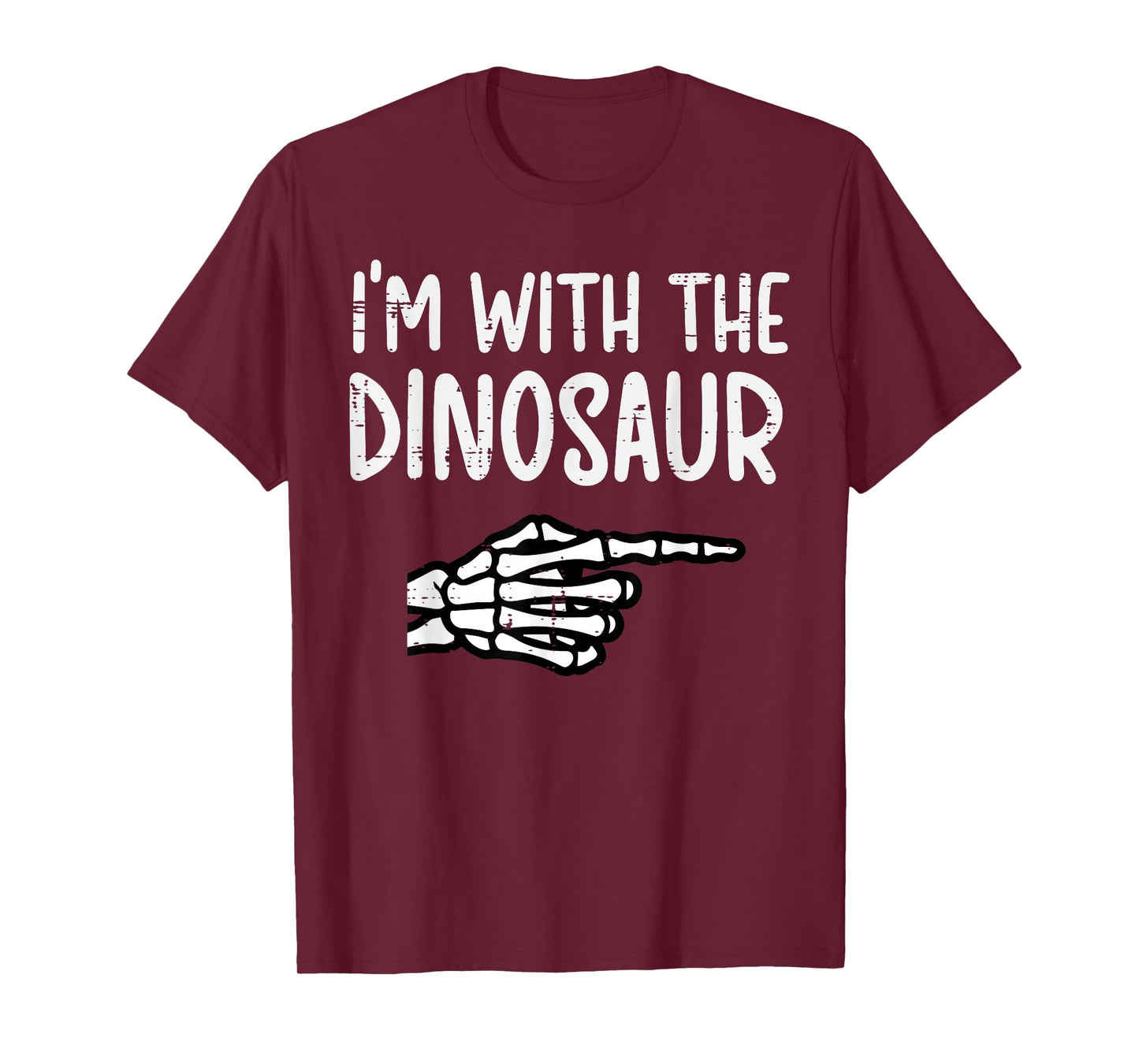 Halloween Im with Dinosaur Funny Costume Mom Dad Men Women T-Shirt
