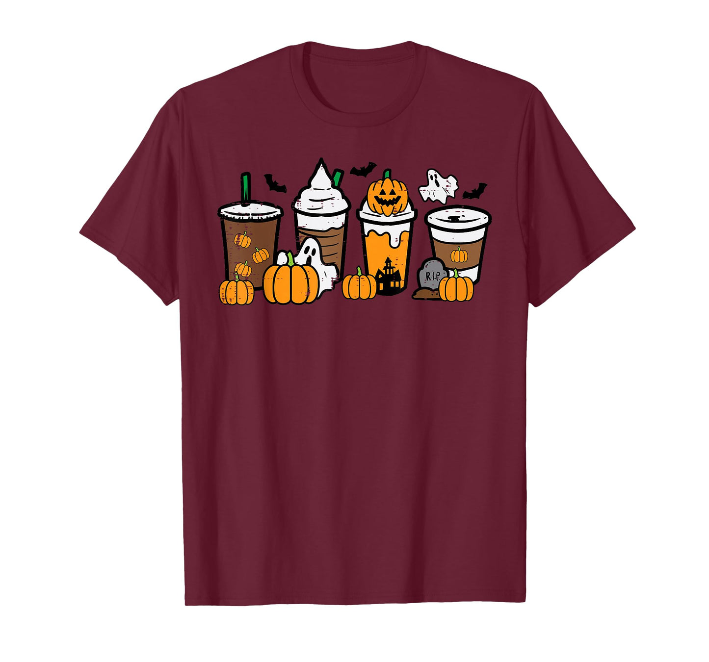 Halloween Coffee Pumpkin Spice Latte Costume Men Women Kids T-Shirt