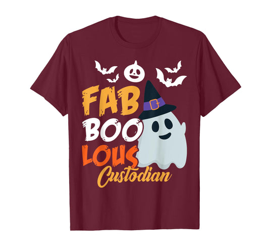 Faboolous Custodian Funny Scary Ghost Halloween Costume T-Shirt