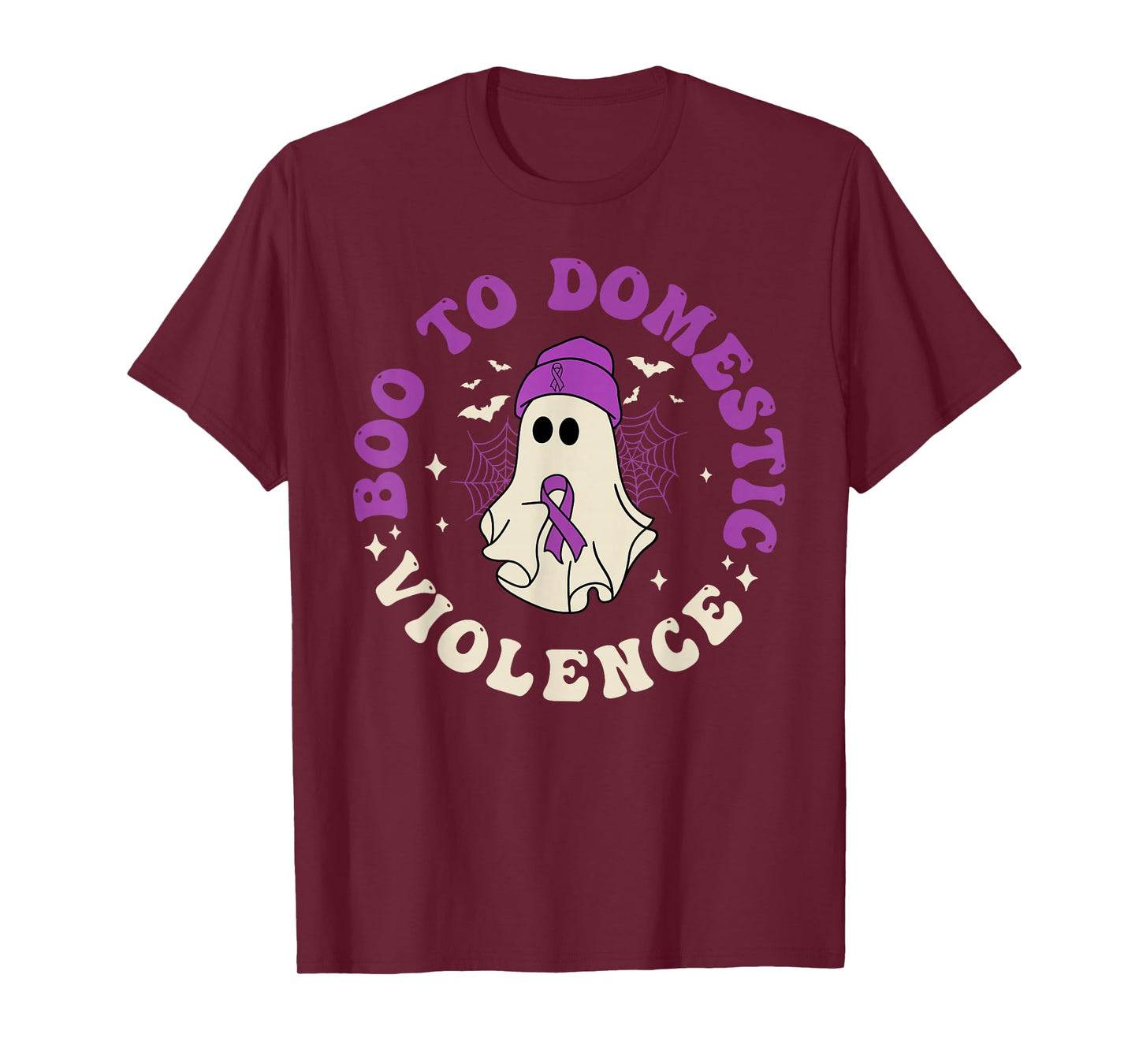 Boo To Domestic Violence Domestic Halloween Ghost Kids Boys T-Shirt
