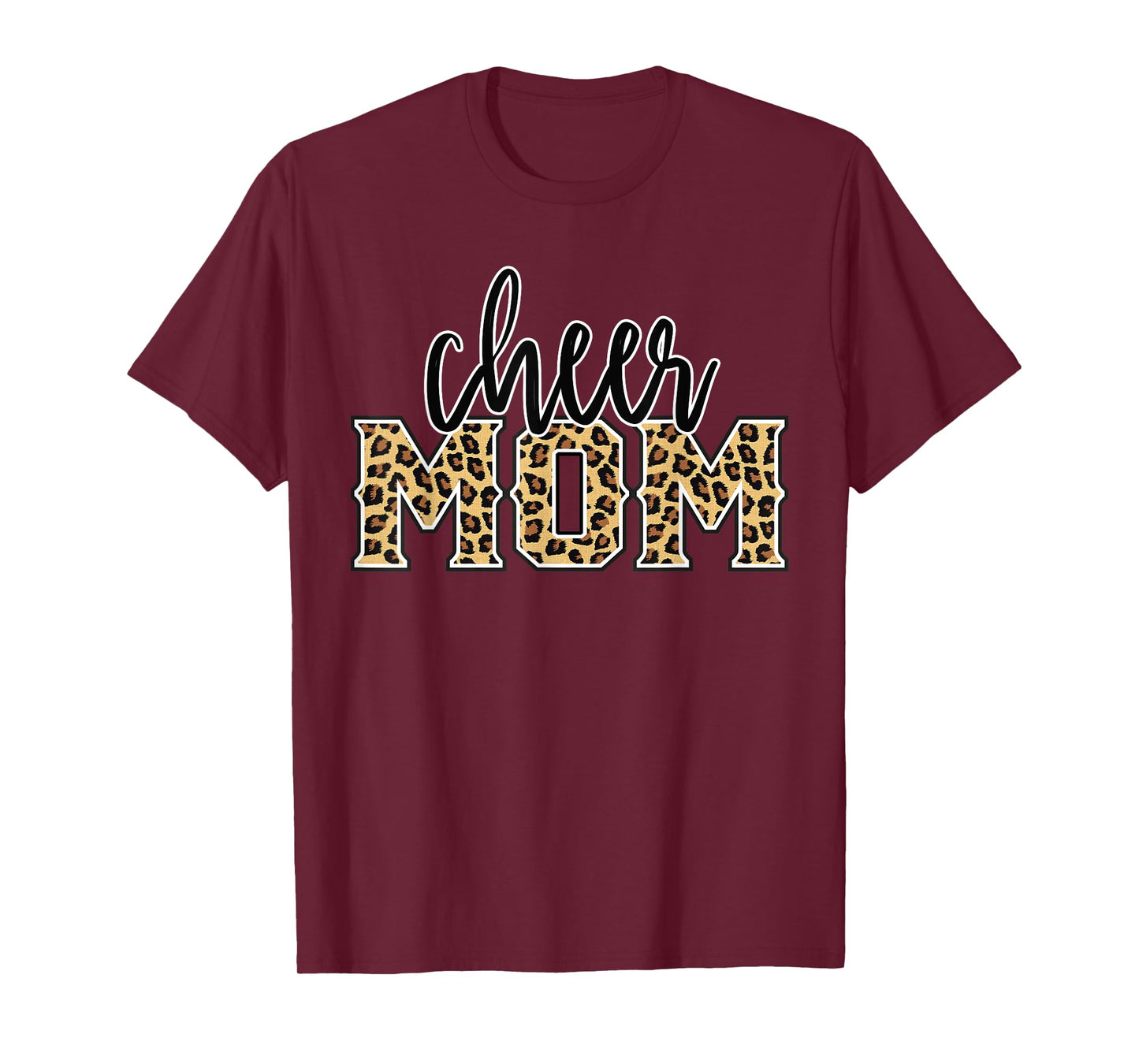 Cheer Mom Leopard Print Womens Proud Cheerleader Mother T-Shirt