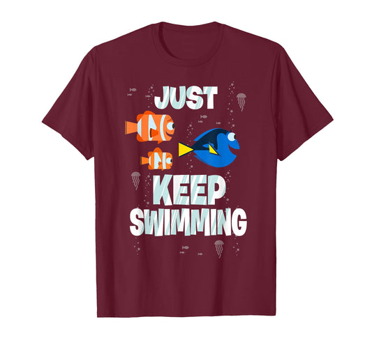 Disney Pixar Finding Dory Just Keep Swimming Clown Fish Crew T-Shirt