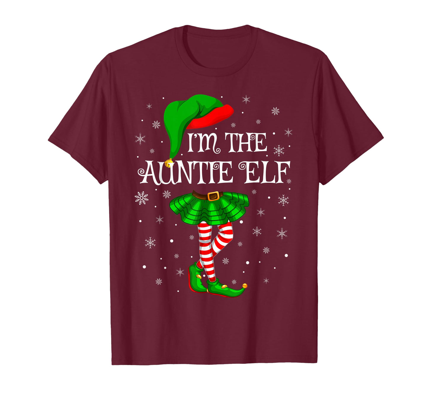 Matching Family Group I'm The Auntie Elf Christmas T-Shirt