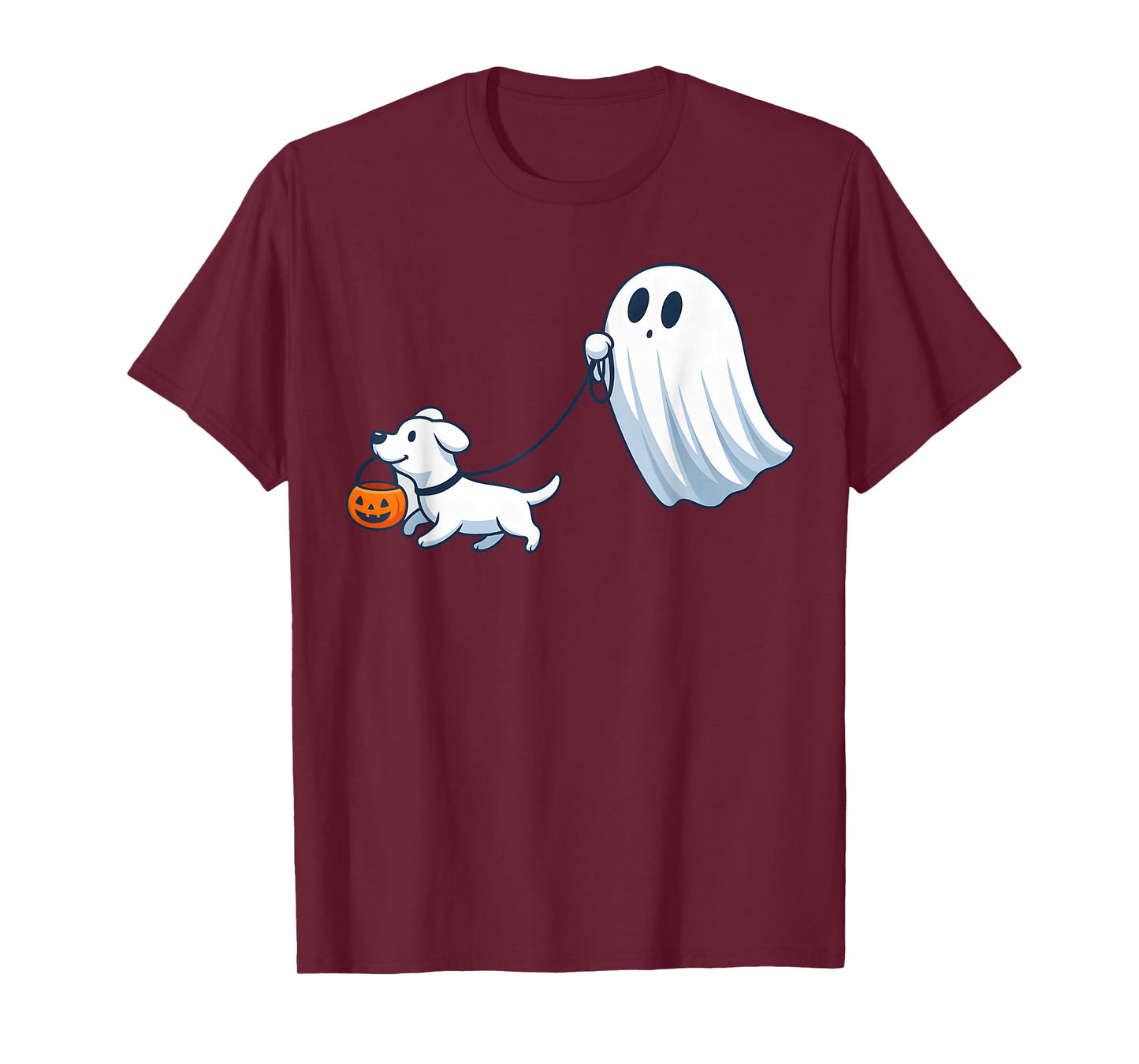 Ghost Walking Dog Ghost Dog Halloween Cute Spooky Dog Love T-Shirt