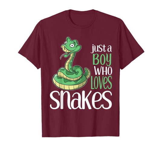 Just a Boy Who Loves Snakes Gift T Shirt for Kids and Boys T-Shirt
